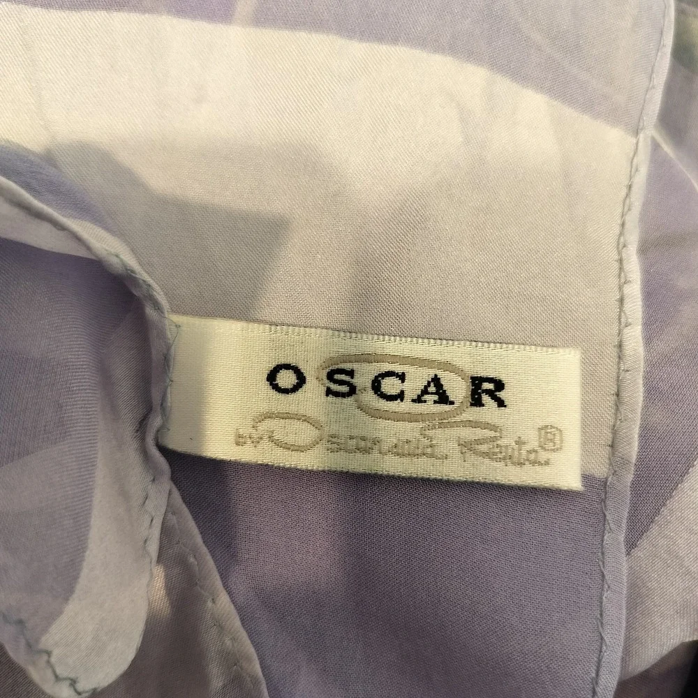 Oscar de la Renta Vintage Floral Silk Scarf 32x32 Purple Lavender Pastel